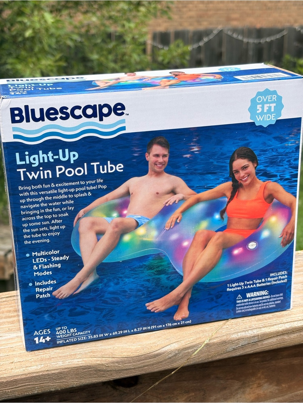 Bluescape Light-Up Twin Pool Tube - Multicolor